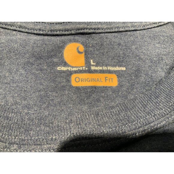 Carhartt T-Shirt Large Mens Pocket  Original Fit Blue - Picture 5 of 7